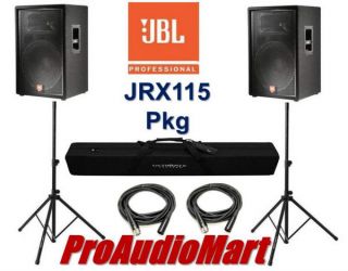 JBL JRX115 JRX 115 15 PA Speakers Stands Speaker Pkg New