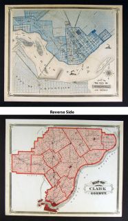 1876 Indiana Map Jeffersonville Louisville Clark County