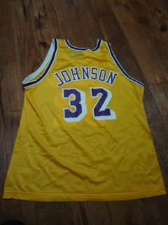 AUTHENTIC VINTAGE MAGIC JOHNSON LAKERS CHAMPION JERSEY NBA 50TH SIZE