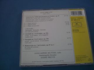 CD Jean Sibelius Violin Concerto Anne Sophie Mutter