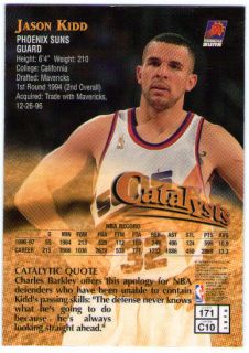 Jason Kidd 1997 98 Topps Finest Catalysts Chrome Card 171