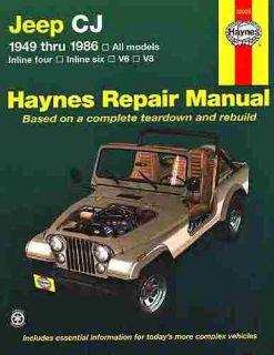 Jeep Repair Shop Manual 1949 1986 CJ Scrambler Renegage Laredo Golden