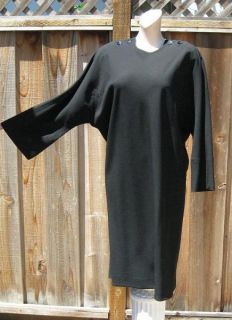 Vintage 80s Jean Muir Black Wool Dress UK8 US6