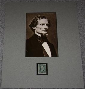 The President Jefferson Davis & 1863 Authenic Confederate 10c Stamp