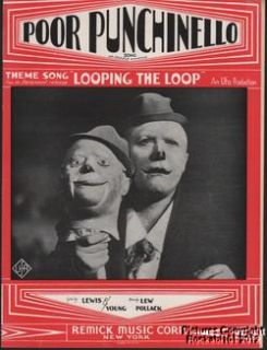 1929 Movie Looping The Loop Sheet Music Poor Punchinello