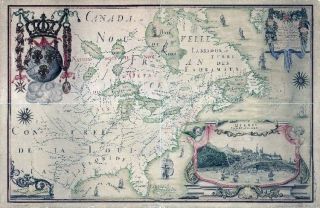 1688 Map Quebec Canada Jean Baptiste Louis Franquelin