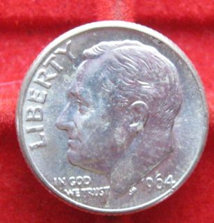 1964 D Pointed Tail Variant 9 UNC Roosevelt Dime G1