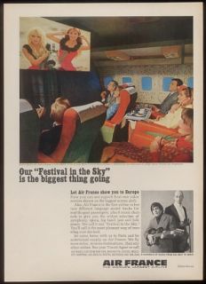 1966 Brigitte Bardot Jeanne Moreau Photo Air France Ad