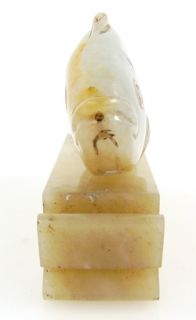 Antique Chinese Qianlong Carved Jade Fish 1700s