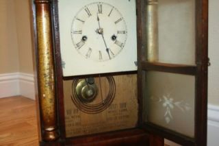 Antique Jerome Pillar Empire Mantel Shelf Clock
