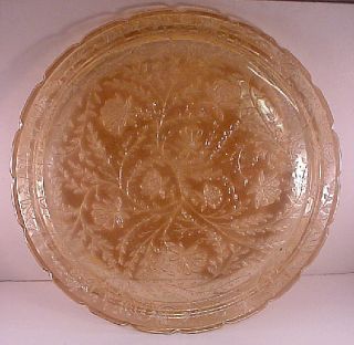 Jeannette Depression Glass Floragold 13 1 2 Serving Platter Tray