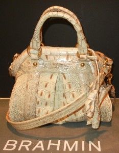 New Brahmin Louisa Oyster Cocco Jenny Leather Satchel Shoulder Handbag