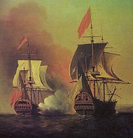 George Ansons capture of the Manila Galleon by Samuel Scott .