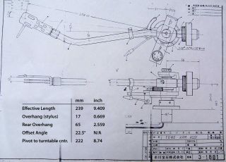 Jelco Ichikawa SA 370 H Tone Arm w Oil Damping