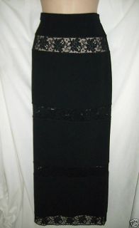 Karl Lagerfeld Chanel French Lace Bandage Long Skirt Black 40 F 8