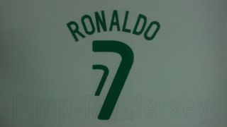 Cristiano Ronaldo 7 Portugal Away Euro 2008 Name Set