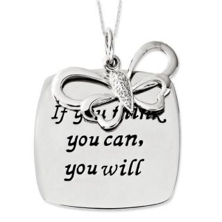If You Think You Can Silver Pendant Message Silver Jewelry