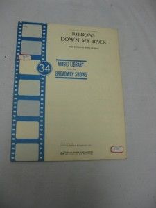 Ribbons Down My Back Sheet Music Broadway Show Copyright 1963
