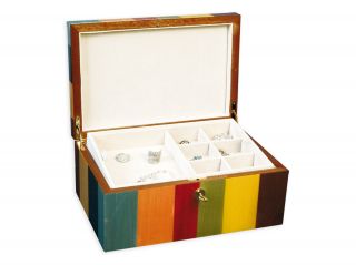  Large Handmade Italian Luxury Multi Color Jewelry Box with Tray