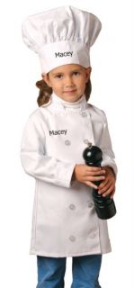 Personalized Embroidered Child Chef Coat and Hat Set