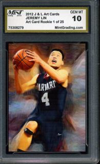 Jeremy Lin MGS 10 Rookie Art Card 1 of 25 Harvard New York Knicks Gem