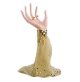 Hand Jewelry Ring Necklace Holder Stand Display Beige
