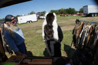 Otter Hat w White Fox Fur Trim Missouri Trappers Skin