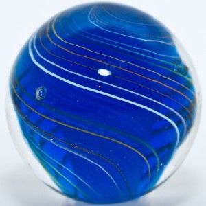 Glass Marble Rolf Wald Sapphire Blue Swirl