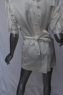 Jill Stuart Womens Ivory Short Sleeve Belted Button Back Mini Dress 0