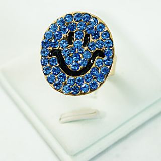  Gold Plated Diamante CZ Zircon Cocktail Ring Fashion Jewelry