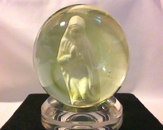 Marbles Jim Davis 2 1 4 Madonna Virgin Mary Sulphide Marble FREE Stand
