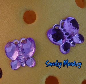 Purple Rhinestone Butterfly Jibbitz Crocs Shoe Charms