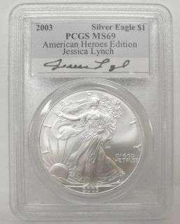  Dollar Coin PCGS MS69 Heroes Jessica Lynch Signature Series