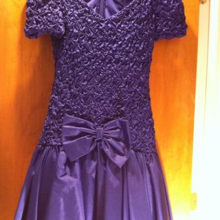 Vintage 80s Prom Dress Blue Purple Authentic Costume