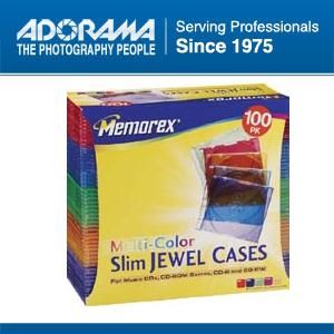 Memorex Slim CD Jewel Cases Color 100 Pack 01990