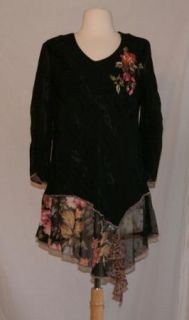 Spencer Alexis Black Floral Lace Blouse Top 4 Small Shirt