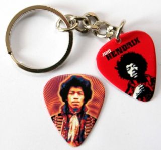 Jimi Hendrix Keyring Free Matching Guitar Pick 2 Sided