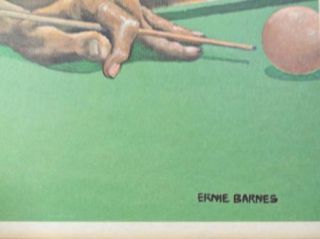 Ernie Barnes Vintage Original Print Jake Man Playing Pool Black