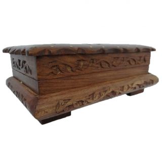   Handmade Wooden Box Vintage Style Small Jewelry Storage Trunk SWB23