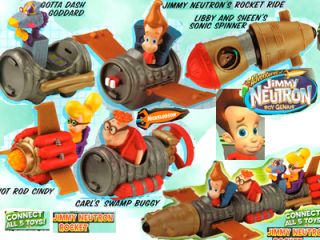 Burger King 2002 Nickelodeon Jimmy Neutron Boy Genius 5 Toy Set Cake