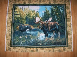  Wild Wings Moose on Caldwell Creek by Jim Kaspar Fabric Panel