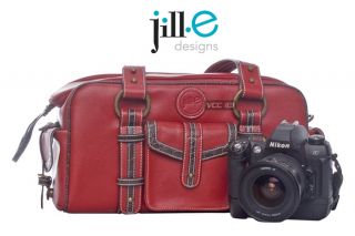 Jill E Designs Small Leather Camera Bag Red 769367