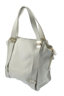 Jimmy Choo New Parker White Leather Tote Shoulder Handbag Large BHFO