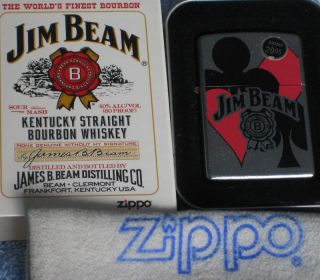 Zippo Jim Beam Lighter Cards Whiskey Mint in Tin