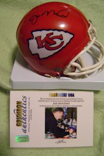 Joe Montana Kansas City Cheifs Auto Autograph Mini Helmet GA COA
