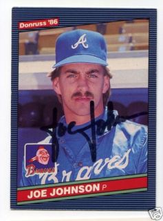 Joe Johnson 1986 Donruss Signed 624 Braves
