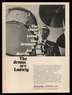 1968 Joe Morello Photo Ludwig Drums Drum Set Photo Vintage Print Ad