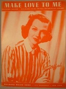Vintage 1953 Make Love to Me Sheet Music Jo Stafford