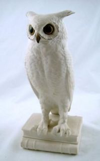 1960s Hand Painted by Edward Boehm Porcelain Boehm Owl on Books