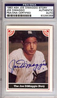 Joe DiMaggio Autographed Signed 1983 ASA Card PSA DNA Slabbed 83285356